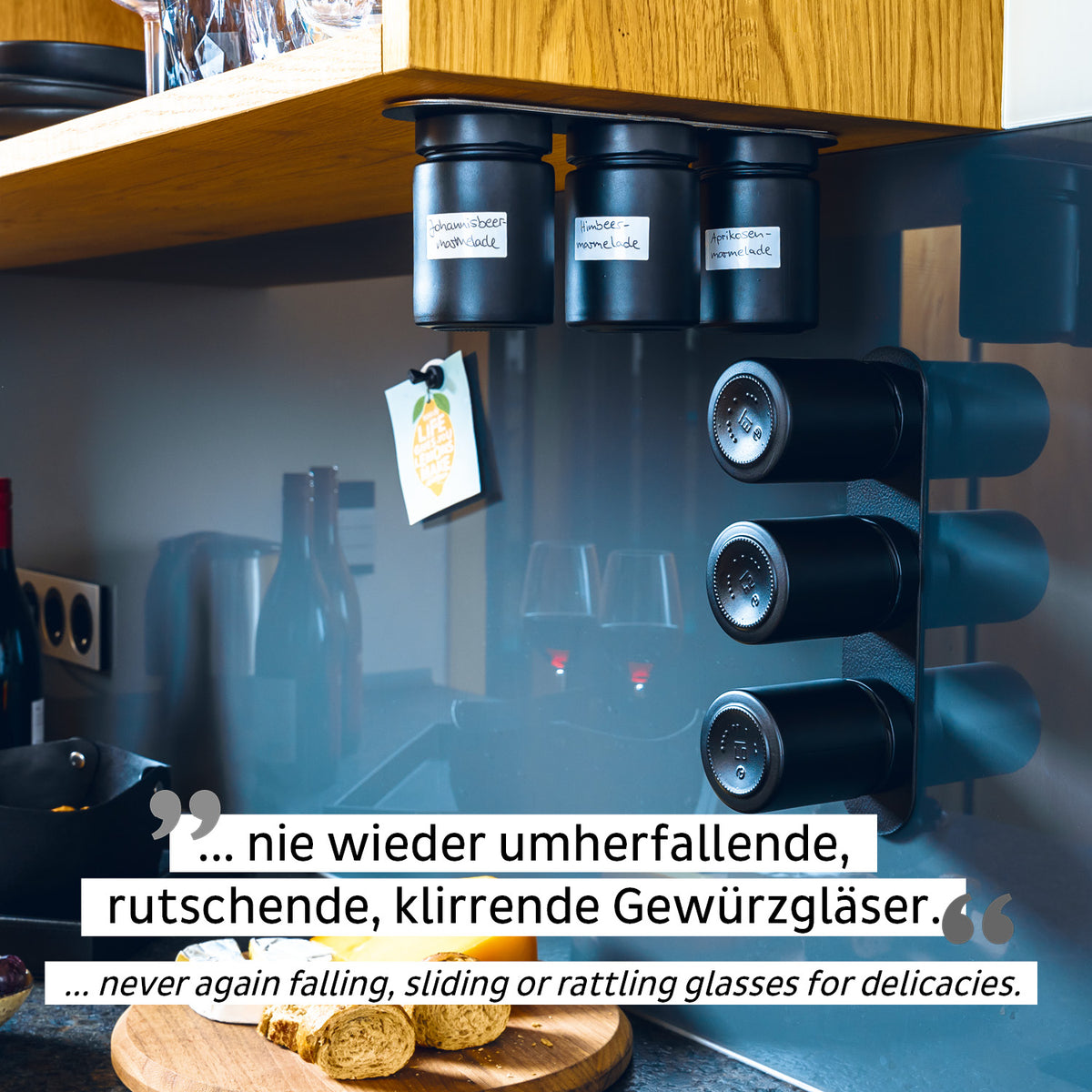 Silwy Feinkost-Magnetgläser ALL BLACK 192 ml