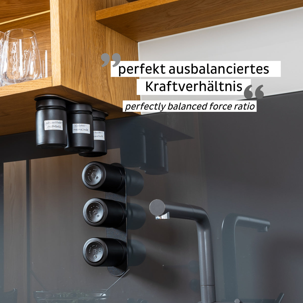 Silwy Feinkost-Magnetgläser ALL BLACK 192 ml