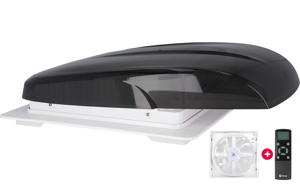 Lanterneau Berger Plus Fan avec système de ventilation 12 V 40 x 40 cm, 2 couleurs