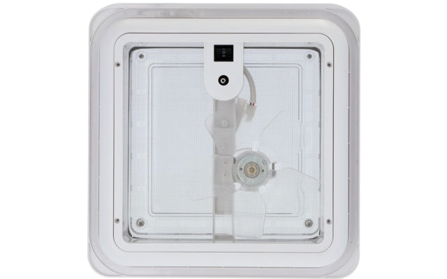 Berger Turbo Vent Dachhaube mit Ventilator und Moskitonetz 28 x 28 cm 12 V transparent
