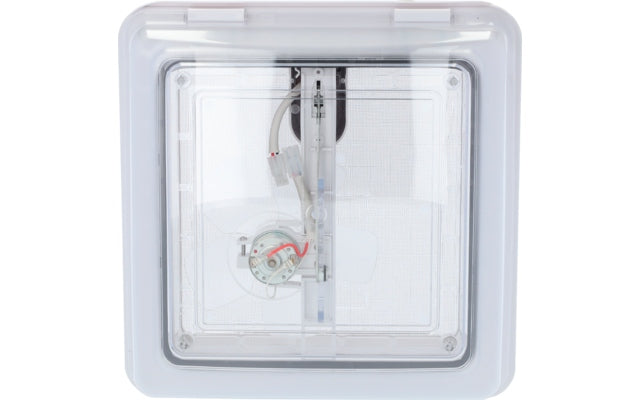 Berger Turbo Vent Dachhaube mit Ventilator und Moskitonetz 28 x 28 cm 12 V transparent