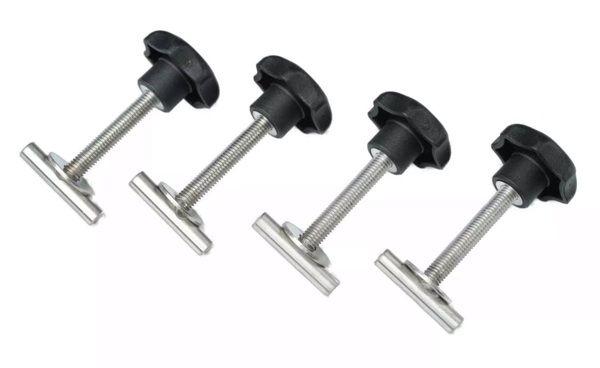 Staffe BusBoxx VW T5 / T6 / T6.1, 4 pezzi, per guide a pavimento
