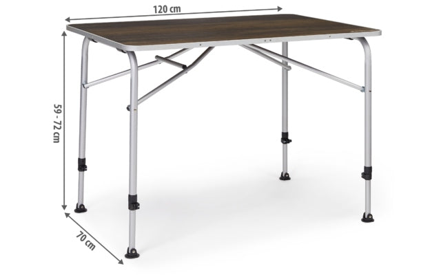 Berger Livenza Campingtisch Größe 3 Dunkel 120 x 70 cm
