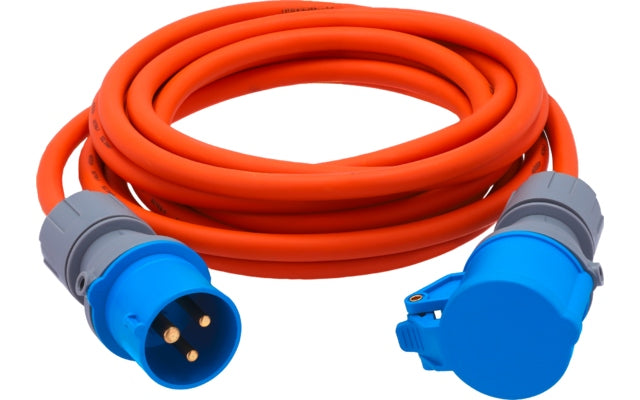 Berger Ultimate CEE-Verlängerungsleitung CEE-Stecker und CEE-Kupplung 25 m Orange