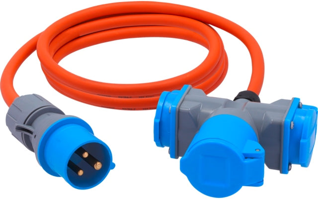 Berger Ultimate CEE-Verlängerung mit 3-fach Verteiler 1,5 m Orange