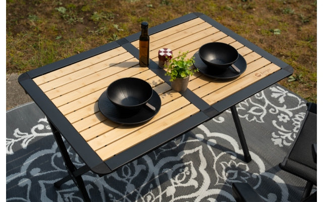 Berger Roya Alu-Bambus Rolltisch schwarz 110 x 70 cm