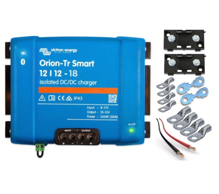 Set Victron Orion-Tr Smart 12/12-18A (220W) Convertitore CC, booster di carica, inclusi fusibili e cavo
