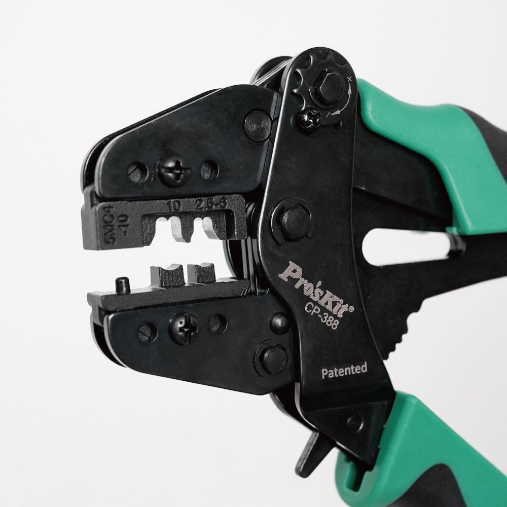Pro'sKit CP-388 Solar-Crimpzange – Detail Crimpbacken