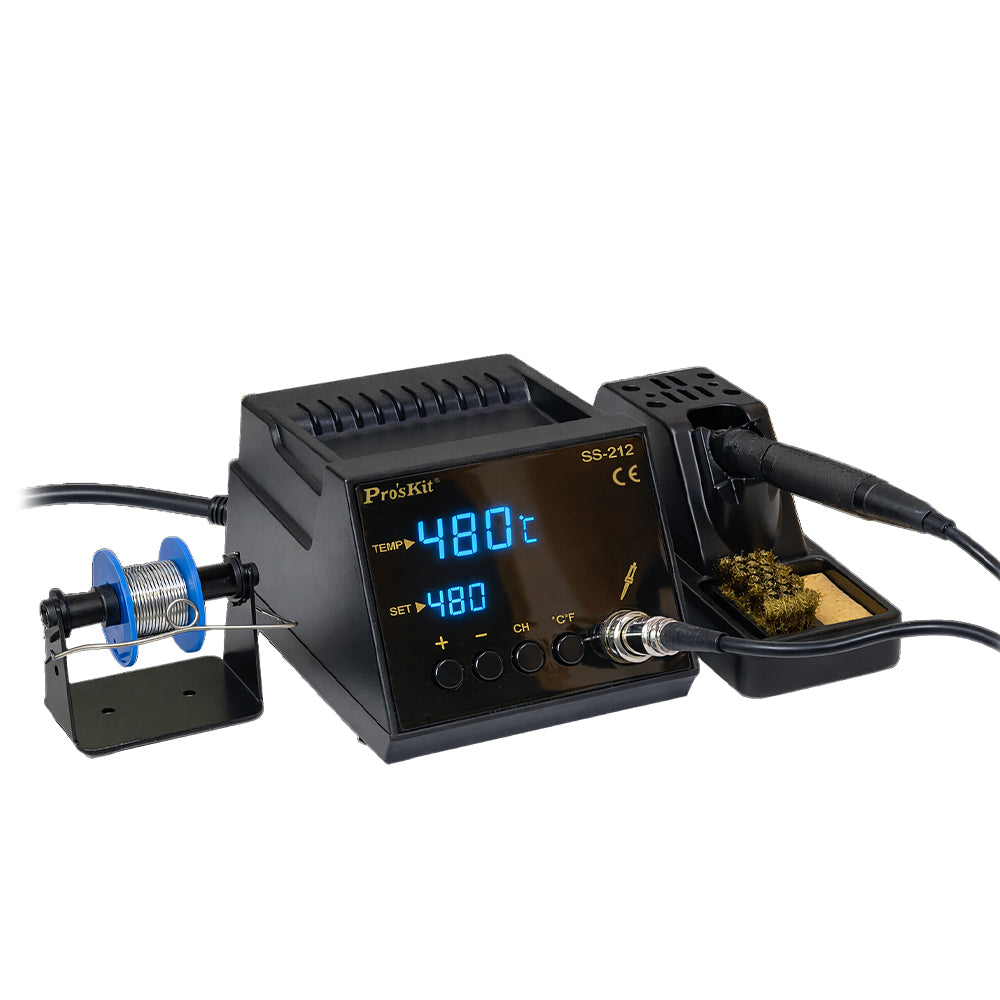 Pro'sKit SS-212B Lötstation 70 W mit T12-Lötkolben, Ablage und Lötzinnhalter