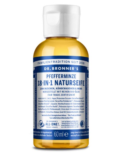 Dr. Bronner 18in1 Body Care Biodégradable (douche, mains, etc.) div. saveurs