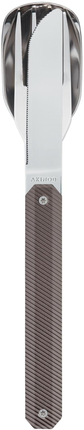 Akinod Feststehendes Besteck 12h34, Aluminium dunkelgrau, Magnetisch und Kompakt