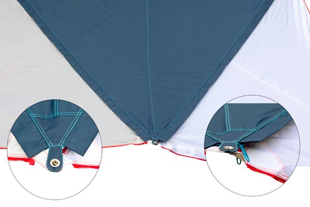 Bent Voile d'ombrage connectable "Zip-Protect Canvas Single" bleu ou rouge