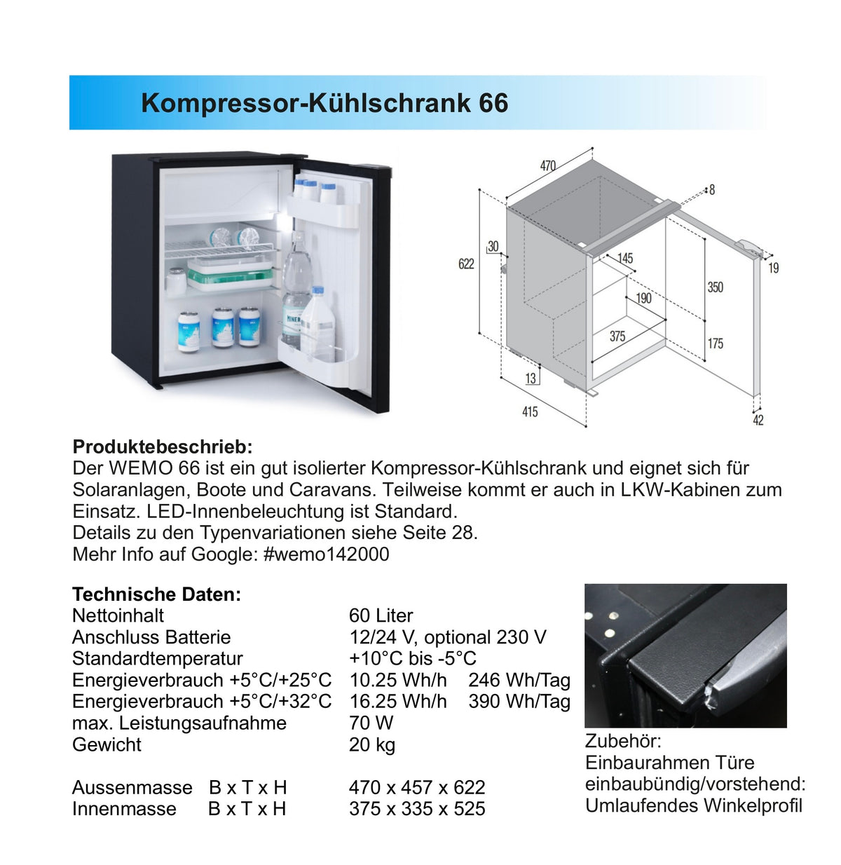 Kompressor Kühlschrank in DIVERSEN GRÖSSEN mit Gefrierfach