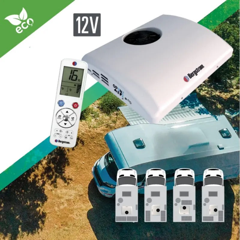 12V Dachklimaanlage OpenAir Plus, Full Inverter 2000 W für Camper bis 7m | RGB-LED mit 16 Farben