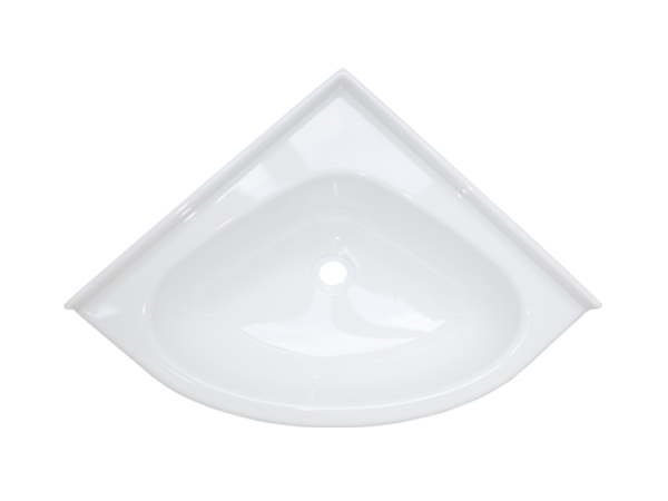 Comet Eckwaschbecken MINI oval, Form (Abbildung in weiss)