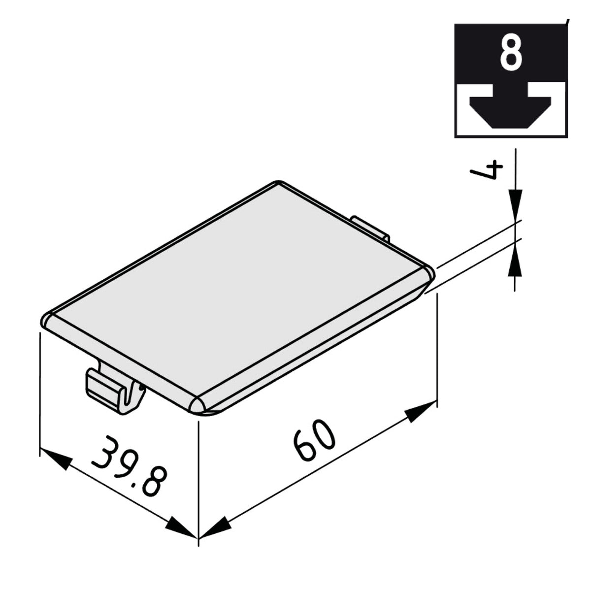 Automatik-Winkel-Abdeckkappe, schwarz