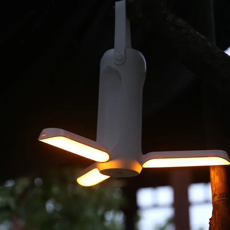 Luce LED pieghevole con power bank, USB-C e USB-A, bianco caldo e freddo dimmerabile