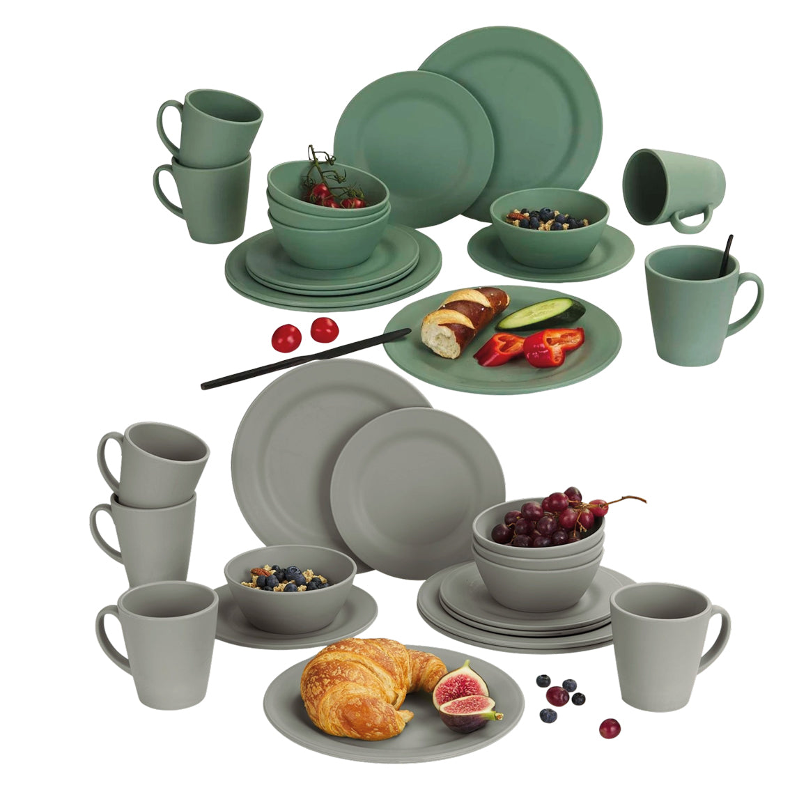 Berger Kynne Polypropylen Geschirr-Set 16-tlg. für 4 Personen, div. Farben