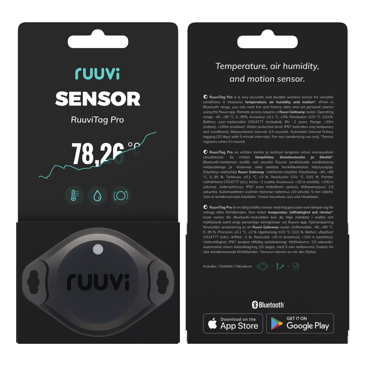 RuuviTag Pro Pro (2en1, étanche)