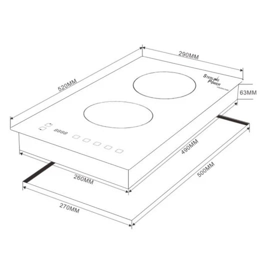 STERLING POWER Induktions Herdplatte 1800W und 1200W, 2 Platten