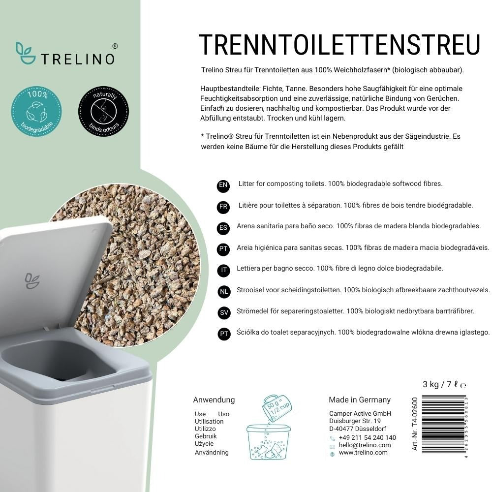 Trelino® • Trenntoilettenstreu, 7 Liter