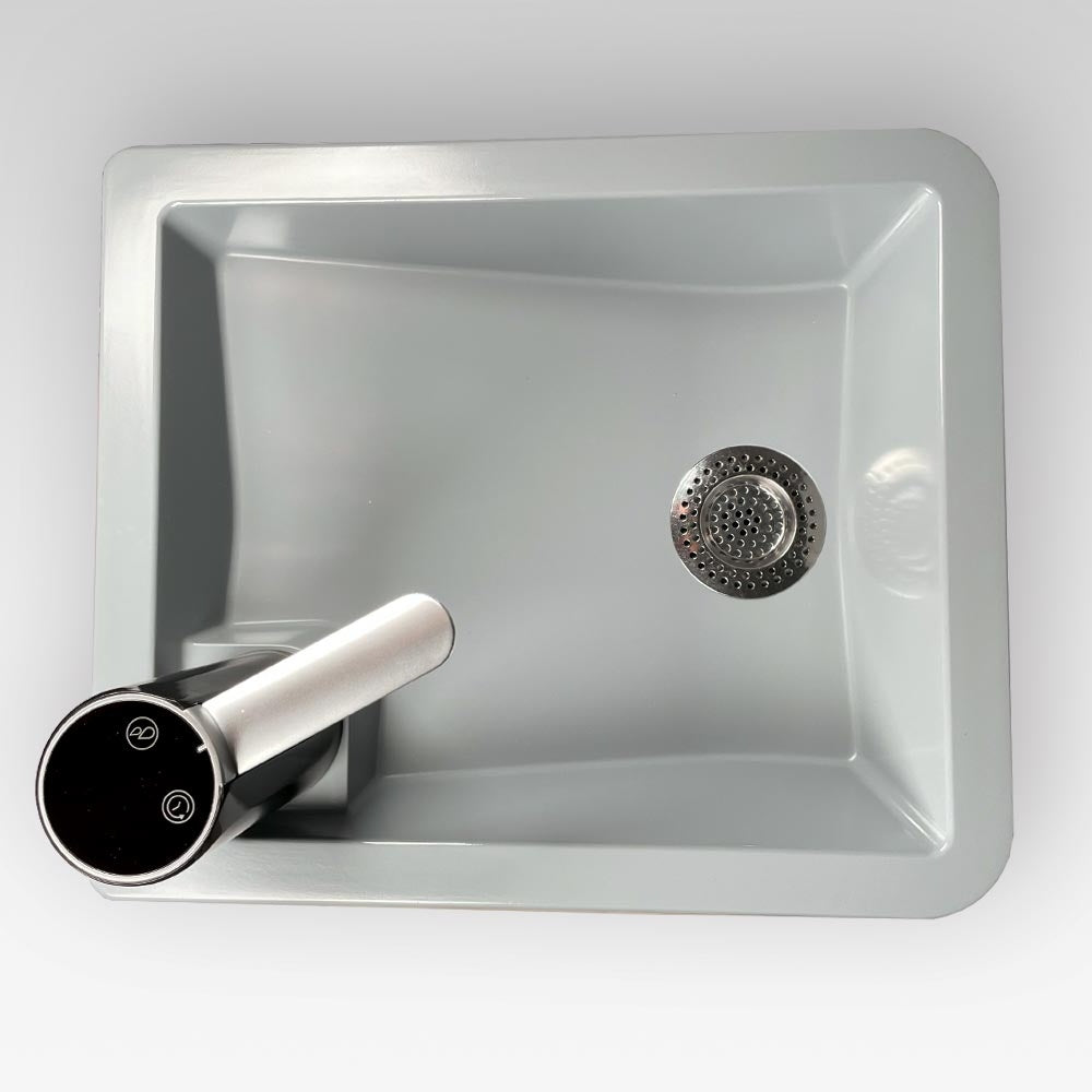Trelino® Splash S / L • mobiles Waschbecken Weiss / Schwarz und mit oder ohne Deckel