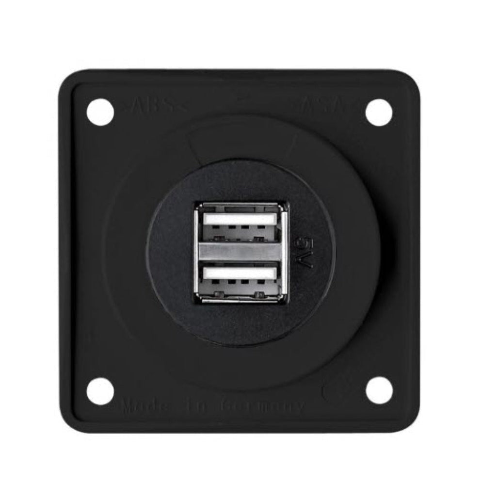 Berker Integro Flow and Pure double USB socket outlet 12 V anthracite