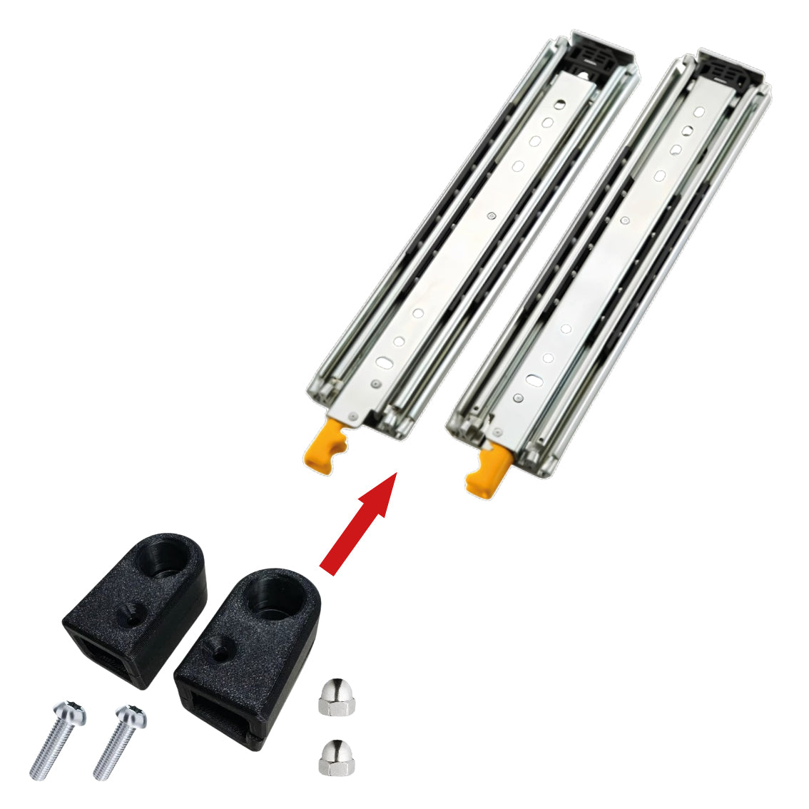 Adapter for single-lever handle for heavy-duty rails, various versions