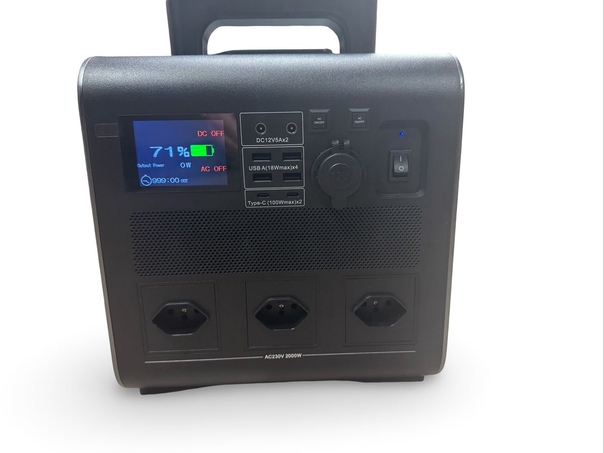 Powerbank 1920Wh con inverter 2000W 230V, USB e accendisigari, con MPPT Solar
