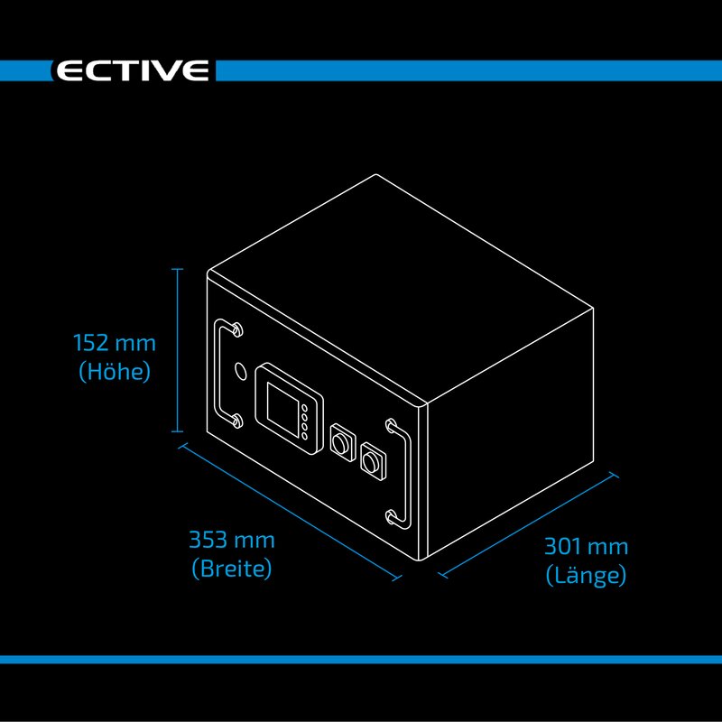ECTIVE LC 150L LT Batteria sottosella al litio 12V LiFePO4 150Ah