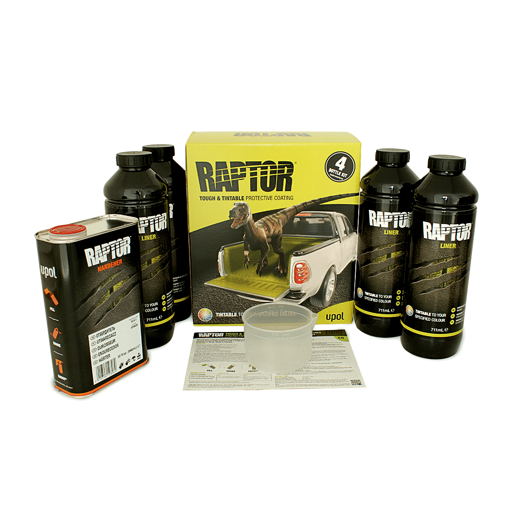 Raptor Oberflächen- Beschichtung schwarz oder weiss, 4 x 750ml