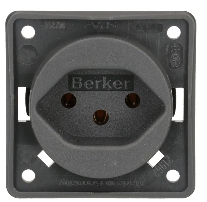 Steckdose 1x Typ 13 Apparat mit Frontplatte Berker Integro