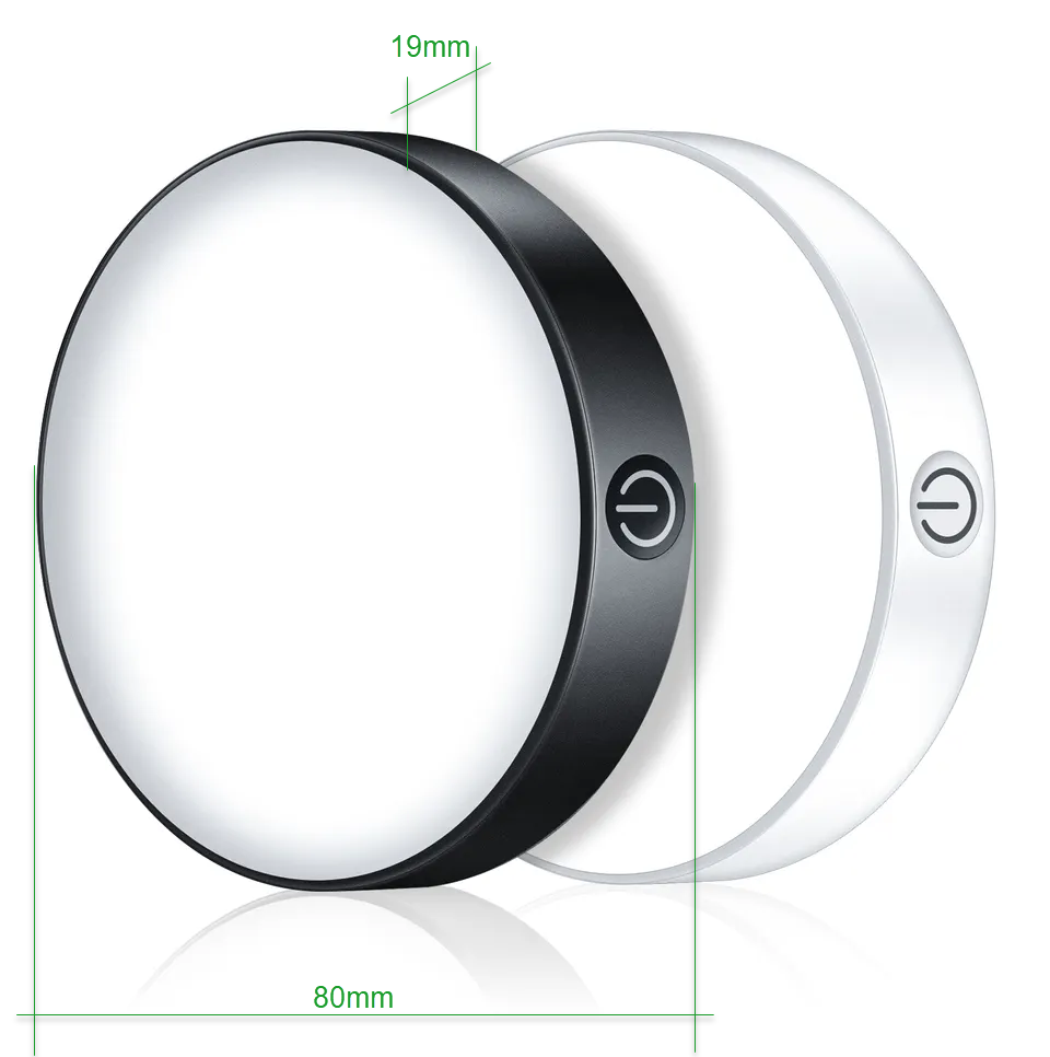 Lumière LED avec variateur et batterie, rechargeable via USB-C, blanc chaud, magnétique