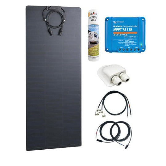 100 Watt Flexi Camping-car Système solaire, 12 Volt SET