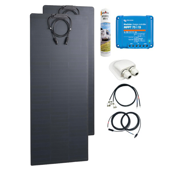 200 Watt Flexi Camping-car Système solaire, 12 Volt SET