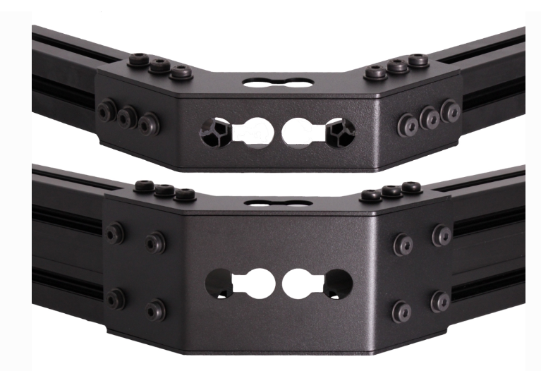 Angolo esterno per barre portatutto o profili in alluminio 40 mm x 40 mm / profili in alluminio 40 mm x 80 mm