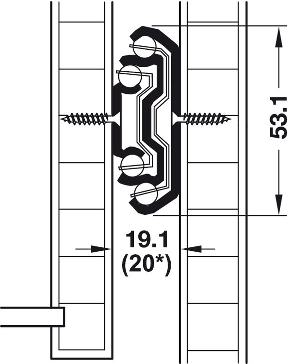 Kugelführung, Vollauszug, Accuride 5321, Tragkraft bis 150 kg, Stahl, seitliche Montage