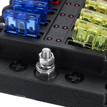 Laden Sie das Bild in den Galerie-Viewer, 12-poliger Sicherungskastenhalter mit LED-Anzeigelampe, inkl. Minusverteiler, bis 32V