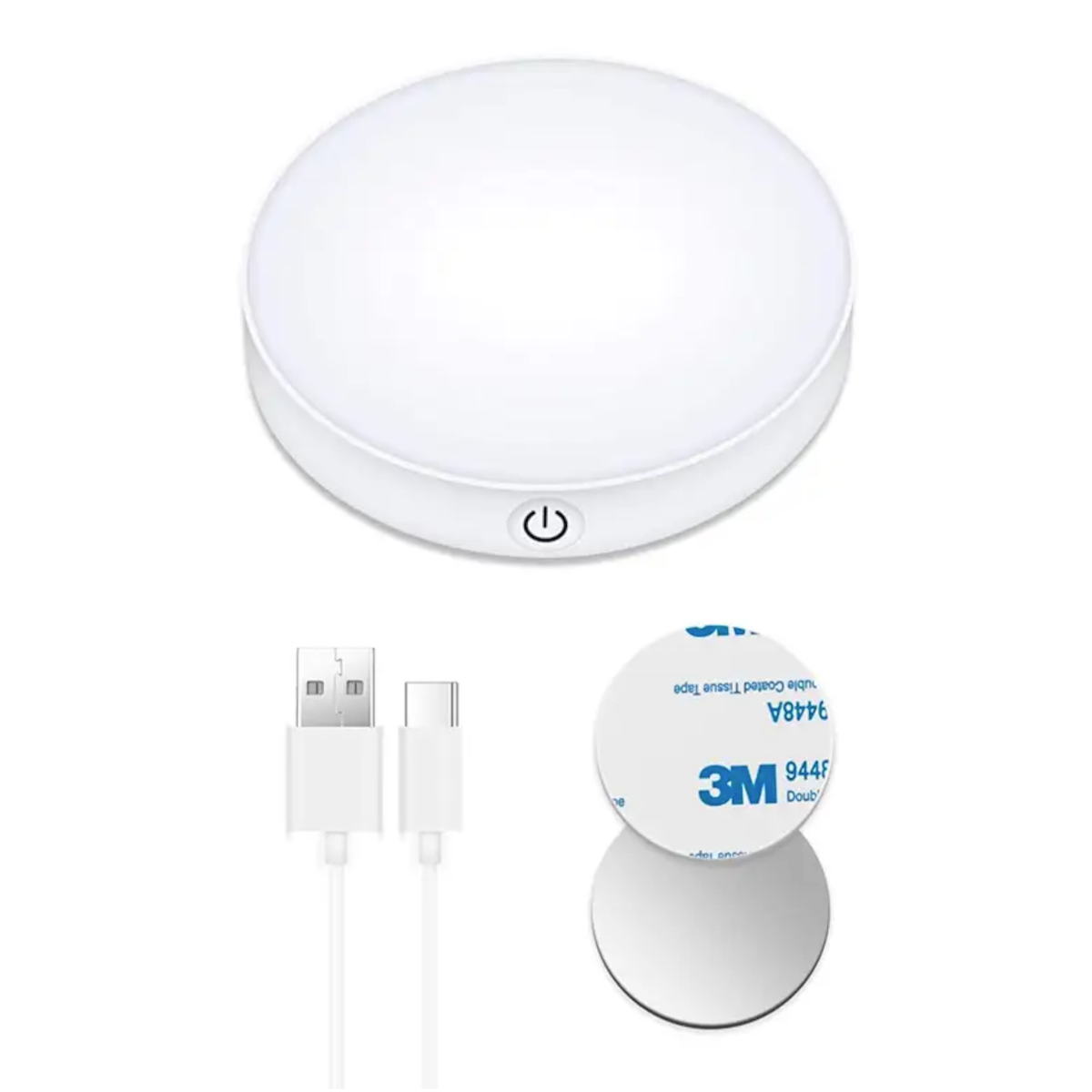 Lumière LED avec variateur et batterie, rechargeable via USB-C, blanc chaud, magnétique