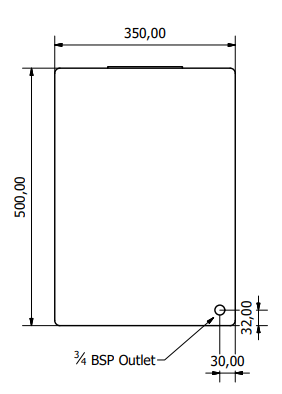 95 Liter Wassertank schmal