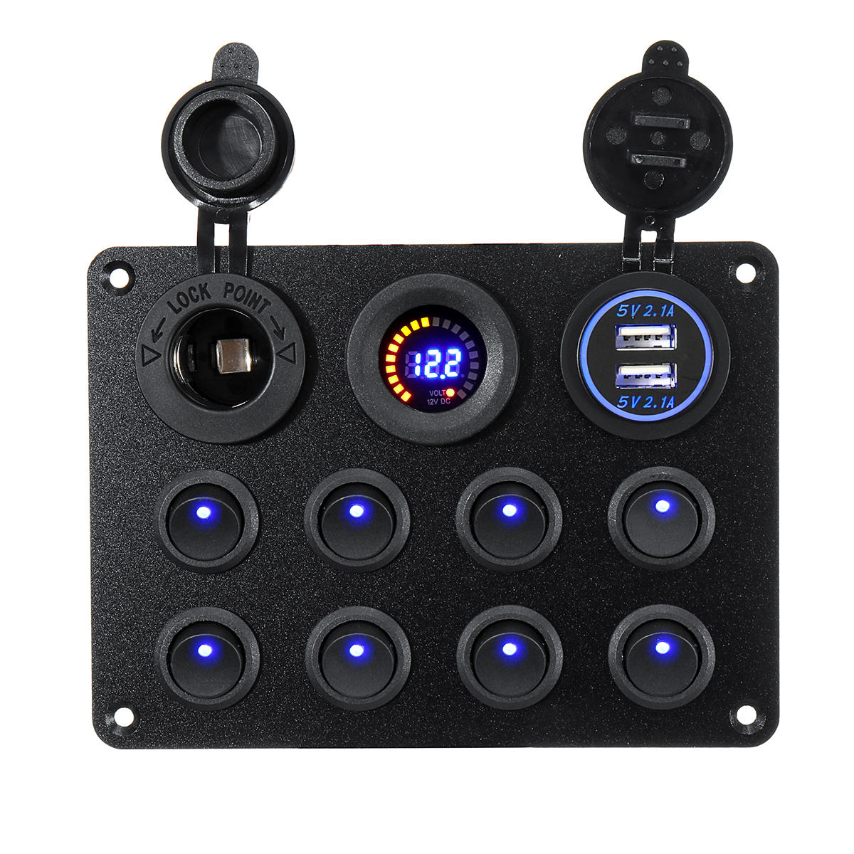 8-faches Schalter / USB / Voltmeter / Zigianzünder Panel