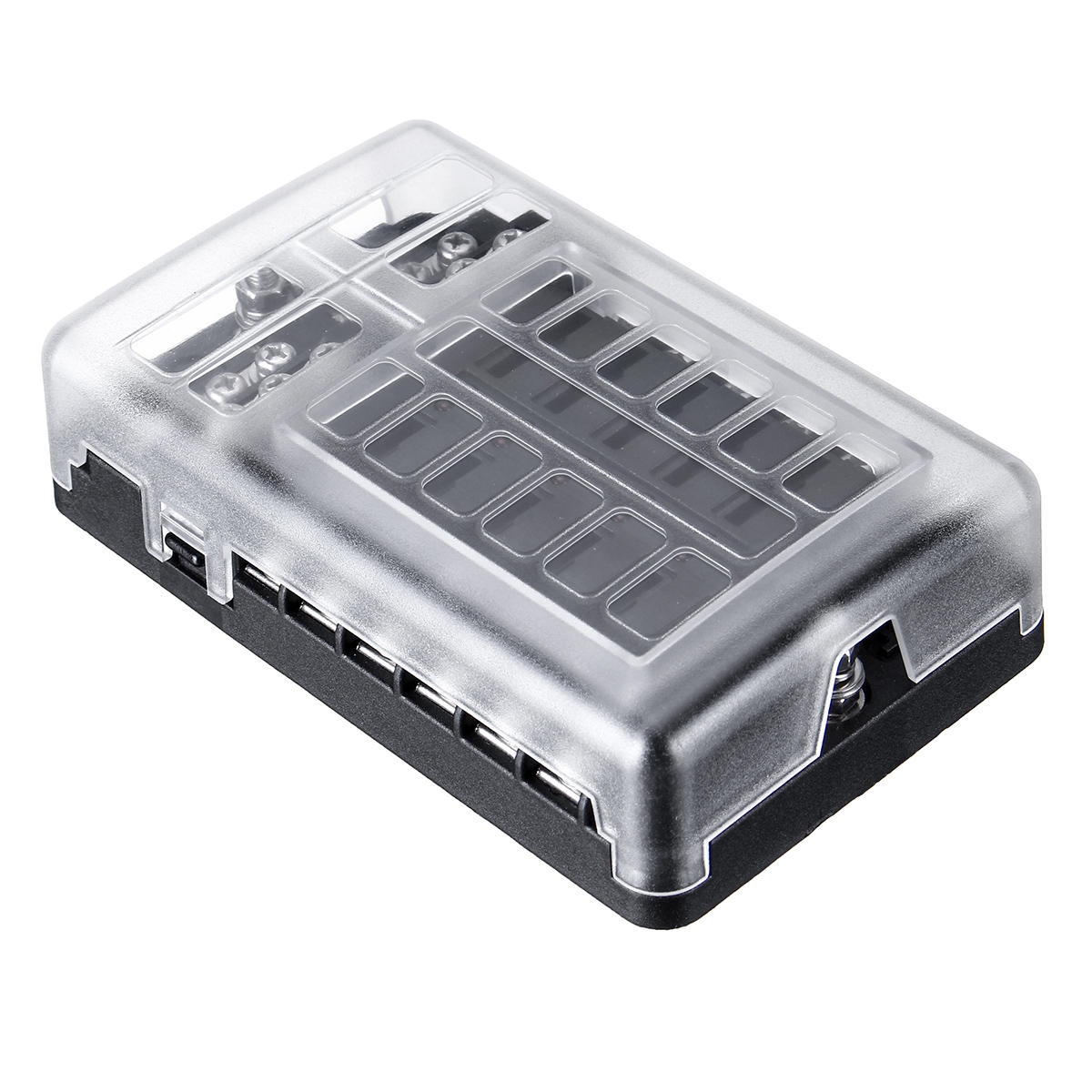 Portafusibili a 12 poli con spia LED, incluso distributore negativo, fino a 32V