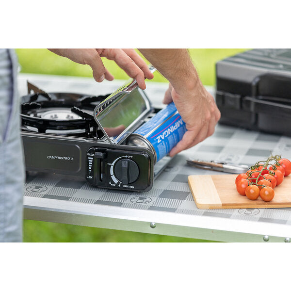Gaskartuschenkocher Camp ́Bistro® 3 2.2kW, Brenndauer 1,40 Std. (Volllast) inkl. Koffer