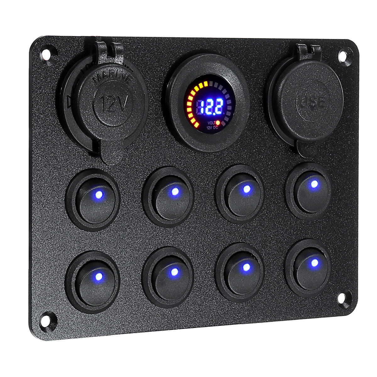 8-faches Schalter / USB / Voltmeter / Zigianzünder Panel