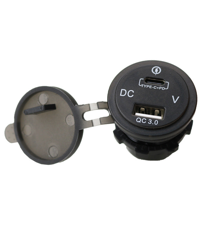12-24V USB-Port- Steckdose inkl. USB-C und inkl. Voltmeter