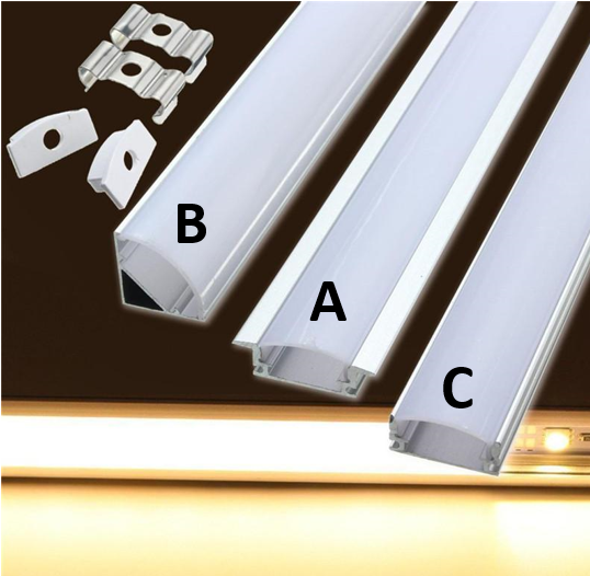 50cm Aluminium-Kanal für LED-Streifen