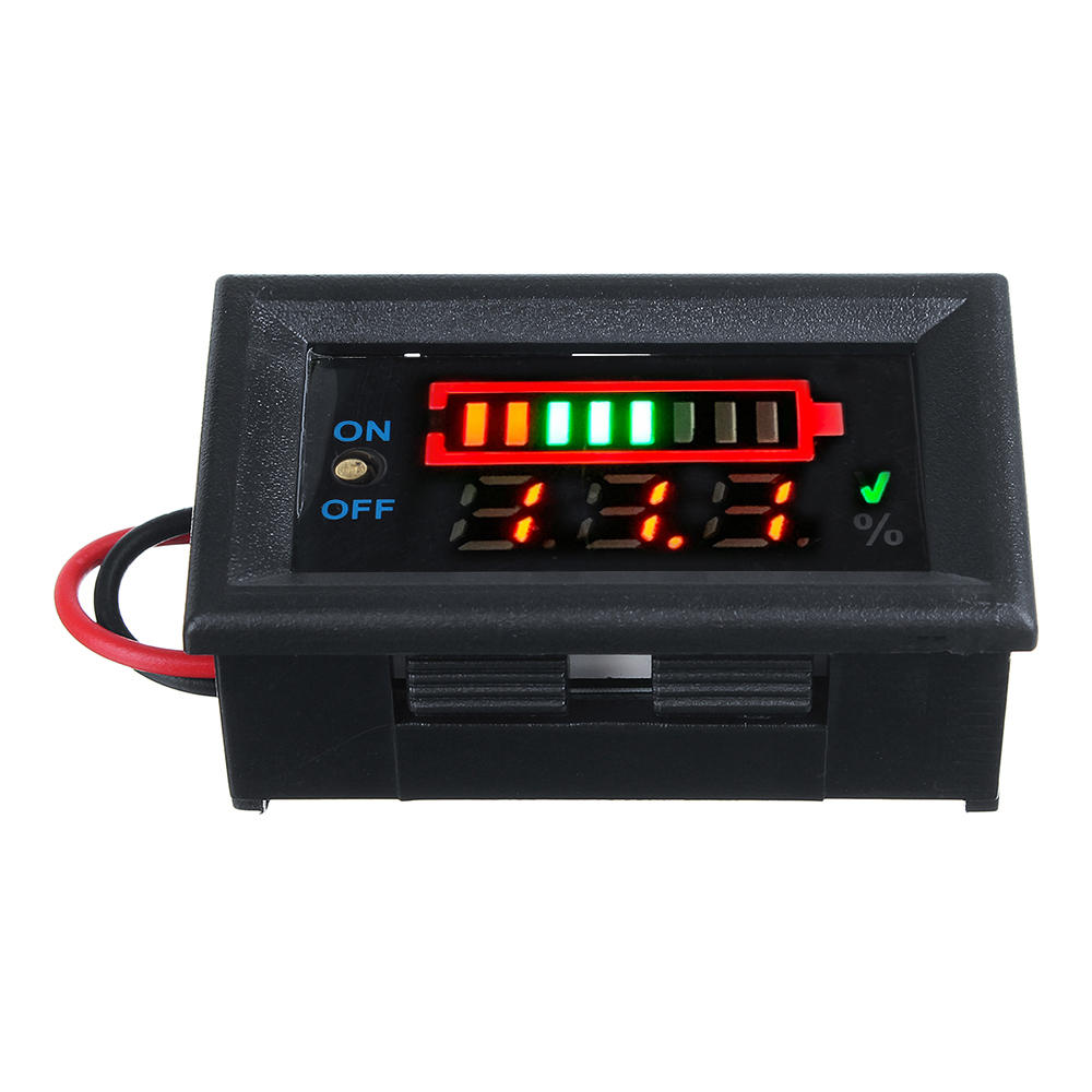 12V Voltmeter inkl. optischer Anzeige, Batterieanzeige, Stromanzeige