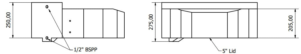 68 Liter Unterflurtank für Reserverad am VW Transporter T5 + T6