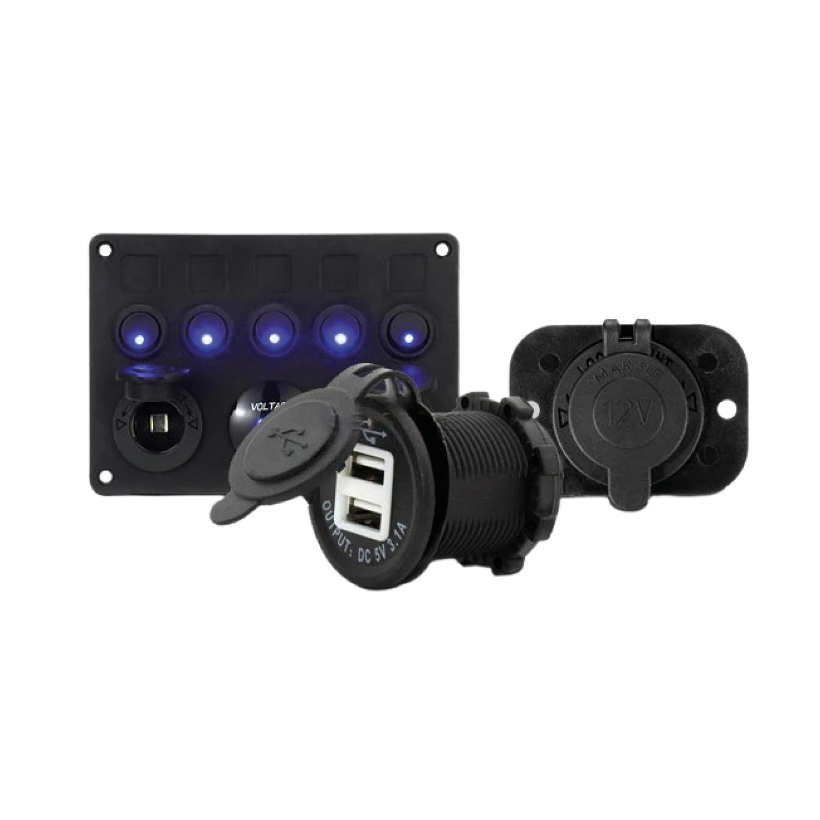 USB  Buchsen      Bedienpanel   Kfz Stecker