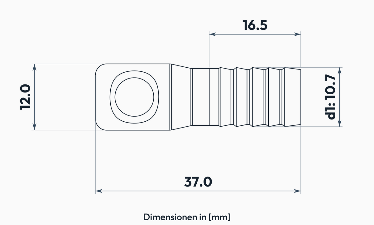 Verschlussstopfen 10.7 mm – Masszeichnung